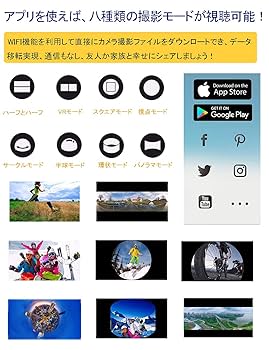 Amazon | Lysong 360度パノラマカメラ 1600万高画素 220°大広角